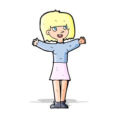 cartoon excited woman N49