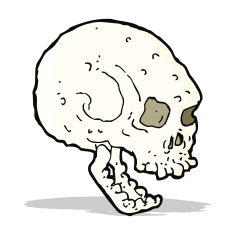 cartoon spooky skull N73