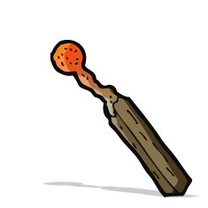 cartoon burnt match N13