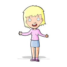cartoon excited woman N51