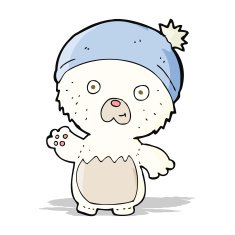 cartoon cute teddy bear in hat N6