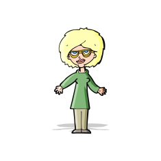 Cartoon Woman Wearing Glasses N10
