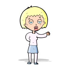 cartoon bored woman N15