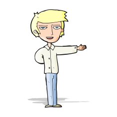cartoon man gesturing welcome N5