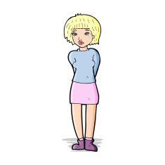 cartoon shy woman N17