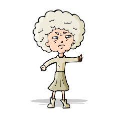 cartoon annoyed old woman N7