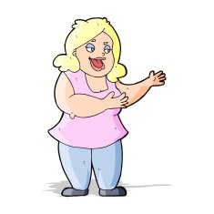 cartoon happy fat woman N4