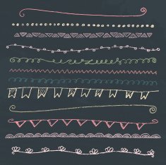 Hand drawn doodlel design element set