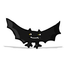 cartoon spooky vampire bat N13