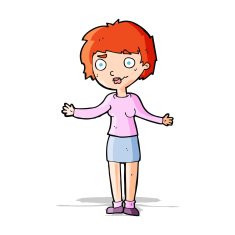 cartoon confused woman N59