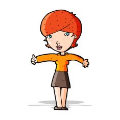 cartoon woman giving thumbs up symbol N22