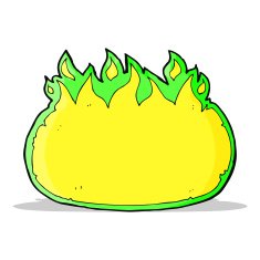 cartoon green halloween fire border N2