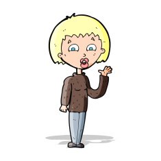 Cartoon Woman Waving N109