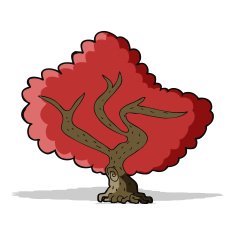 cartoon red tree N6