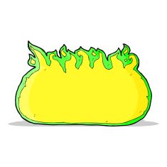 cartoon green fire border N3
