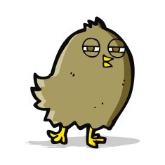 funny cartoon bird N89
