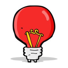 cartoon red light bulb N12