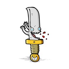 crazy knife cartoon character N4