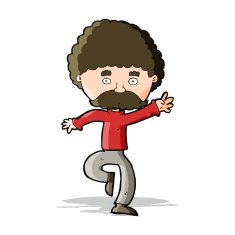 cartoon mustache man disco dancing N5