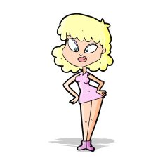 cartoon woman with hands on hips N75