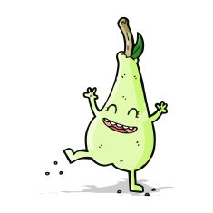 cartoon happy dancing pear N4
