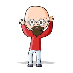 cartoon stressed bald man N6