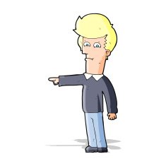 Cartoon Man Pointing N86