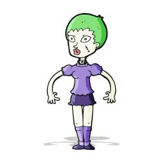cartoon zombie monster woman N4