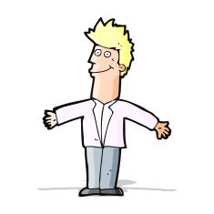 cartoon happy man N174