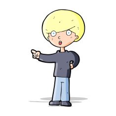 cartoon pointing boy N12