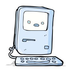 cartoon old computer N16