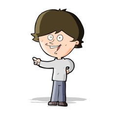 cartoon boy laughing and pointing N5