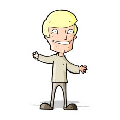 cartoon grinning man N38