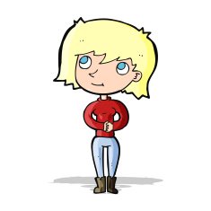 cartoon friendly woman N30