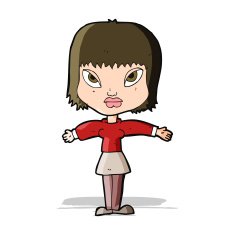 cartoon woman with outstretched arms N5