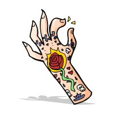 cartoon tattoo hand N3