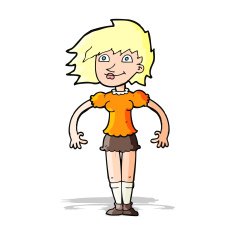 cartoon happy woman N103