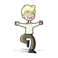 cartoon excited boy N63