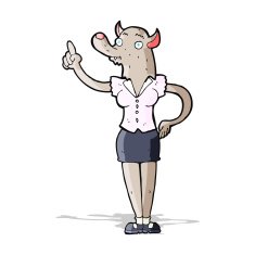 cartoon werewolf woman with idea N3