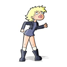 cartoon girl in leather jacket N5