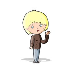 cartoon worried woman N28