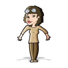 cartoon woman wearing goggles N5