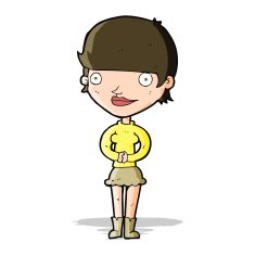 cartoon friendly woman N31
