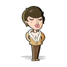 cartoon cool relaxed woman N5