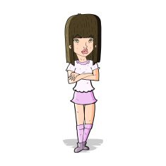 cartoon girl with crossed arms N5