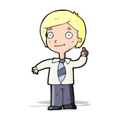 cartoon school boy answering question N17