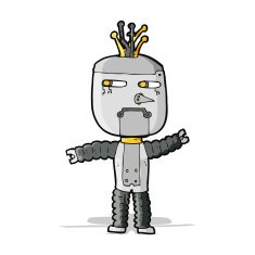 cartoon waving robot N6