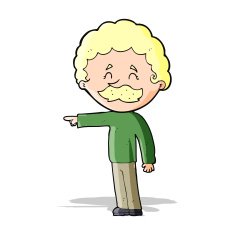 cartoon man with mustache pointing N10