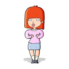 cartoon shocked woman N40