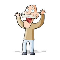 cartoon old man getting a fright N4